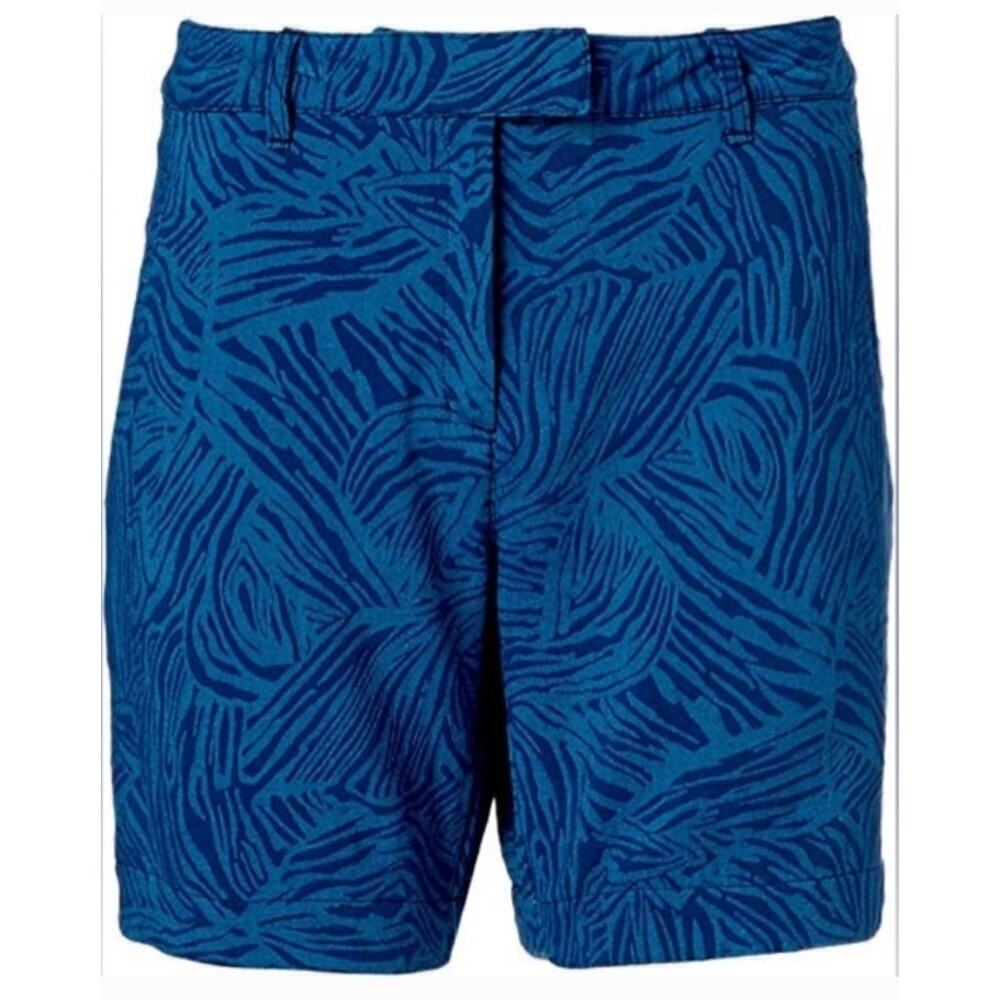 Lady Hagen Blue Zebra Print Shorts Size 8
